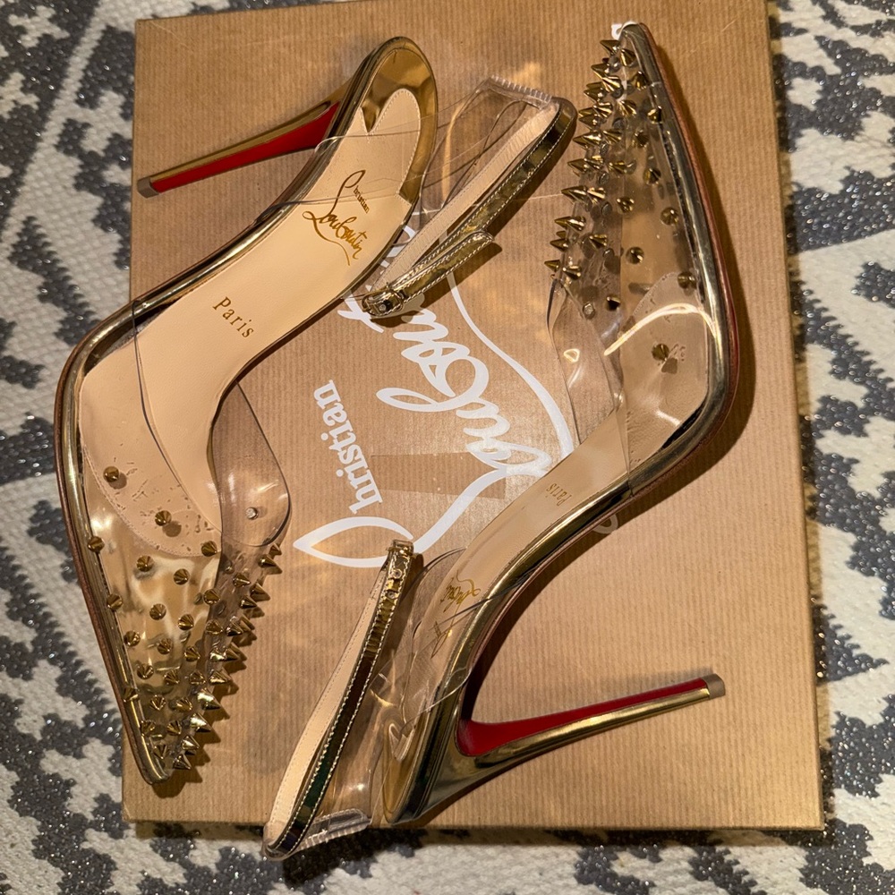 Christian Louboutin 100 mm Spikoo PVC heels